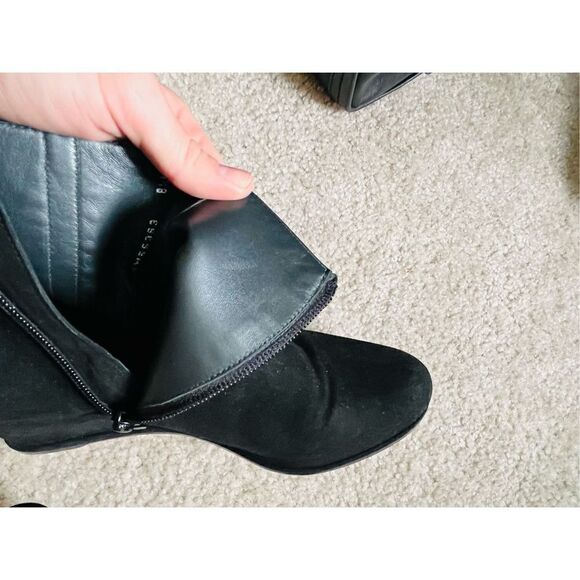 STUART WEITZMAN black Sidetrack suede wedge ANKLE BOOTS sz 8.5 - Picture 6 of 9